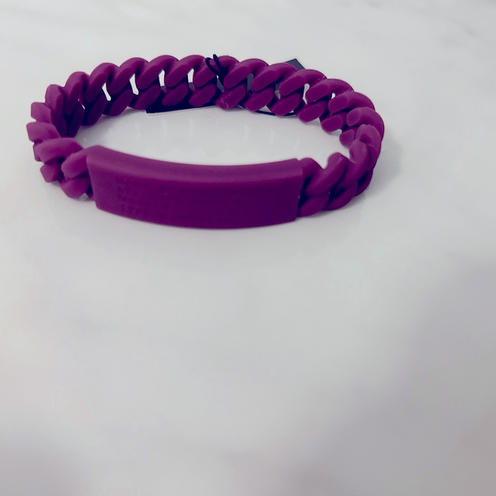 BRAND NEW Pretty Marc by Marc Jacobs Silicone Plum ID Link Chain Bracelet